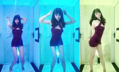 極品嫩妹，舞啪福利姬【貝璃珞】最新露臉作品，燒杯安琪拉的才藝表演，褻玩黑絲包臀女主播 (2)