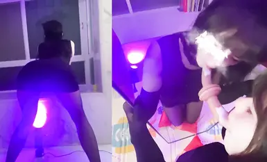 極品嫩妹，舞啪福利姬【貝璃珞】最新露臉作品，燒杯安琪拉的才藝表演，褻玩黑絲包臀女主播 (3)