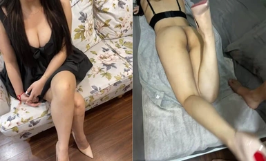 궁극의 바람둥이 커플 [huahua-love] 검은 스타킹과 하이힐을 신은 섹시한 아내 NTR 플롯 다양한 체위 치킨 먹기 질 핥기 (7)