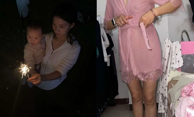 【原档泄密】青岛人妻平时抱娃温柔妈，晚上在家却穿着情趣被老公手指猛抠啪啪性爱，欲仙欲死浪叫