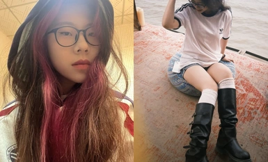 【原相机泄密】大学生女同情侣真实露脸磨豆腐自拍，短发假小子戴假阳具疯狂抽插长发眼镜妹，太生猛了，原档无水印(2)