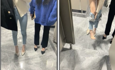 杭州街頭，挑戰公廁性愛，【初戀的香味】，冬夜，極品女神姊妹花，啪啪，撒尿，時刻擔心有人進來，真刺激