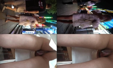 スナック街では、美少女の白いドレスが、パンティをはいていない、ピンクのアソコはまだ白い液体が残っている、それはちょうど犯されている。