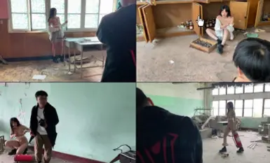 하이 엔드 바디 아트 포토그래퍼 락의 서클｜폐교 바디 사진 리얼 영상, 작은 A, 젊고 아름다운 여신급에서 3 포인트 완전 노출!