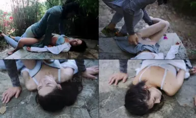 The latest drama production "tailing" lewd man tailing pure beauty girl forest path dry dizzy directly to fuck The picture is full of sense of HD 720P original version