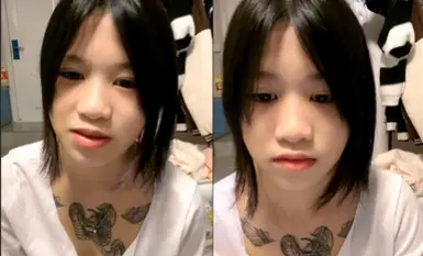 紋身小姐姐！男友在睡覺掏出大屌就要幹！扶著JB插入騷穴，主動騎坐深插，操完按摩器自慰.