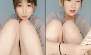 Sweet neighborhood sister! Round face kawaii! Pantyless hairless pussy, finger in the glass rod thrusting, cool and flowing white pulp!