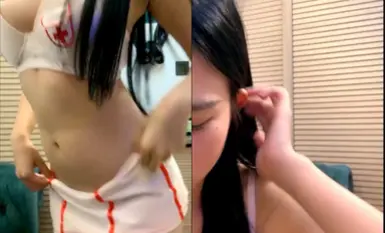 活泼网红美少女皮皮！性感超好能聊！一对大奶子揉捏，扭腰摆臀诱惑，疯狂揉搓多毛骚逼