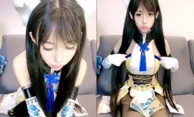 ตาโตบาง ขาว และอ่อนโยน คาวาอี้โลลิต้าที่อยู่ยงคงกระพัน แขนบางและต้นขาบาง เสือขาวธรรมชาติ ผอมมาก เธอมีน้ำสีขาวมาก (2)