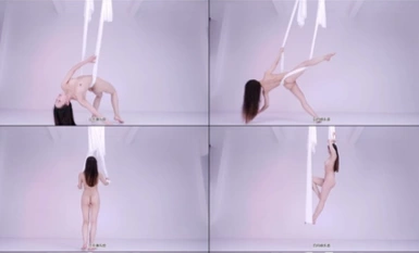 日月俱樂部付費『阿倫』空中瑜珈上下翻飛堪稱絕美