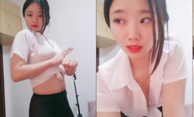 Sassy and sexy newbie young lady! Blouse black silk twisting waist and swinging hips! Big ass jiggling, hairy slut fake cock pumping, panting and moaning for extreme seduction!