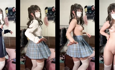 青春無敵 推特人氣極品蘿莉可甜可鹽百變舞姬【嗨醬】高價定製完結，裸舞、懟臉紫薇⭐視覺沖擊 (23)