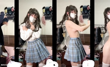 青春無敵 推特人氣極品蘿莉可甜可鹽百變舞姬【嗨醬】高價定製完結，裸舞、懟臉紫薇⭐視覺沖擊 (23)