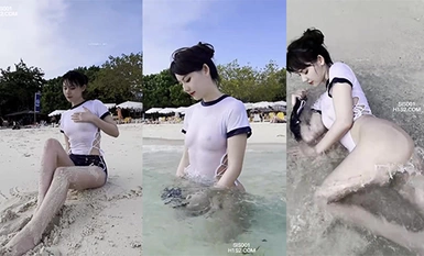 여신 아주, 자신만의 후광을 가진 최고의 여신 4월의 여신 아주의 최신 태국 섬 여행 화보.