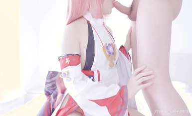 천장 높이의 백호 여신 『미후토모』하라카미 코스프레 "야에 카미코: 요정 여우 미야지 일화" 미야지 님이 드디어 여우 꼬리를 공개합니다!