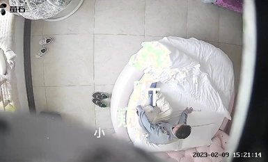 新台首發【螢石雲】大學生附近粉色圓床房酒店的情侶們 (11)