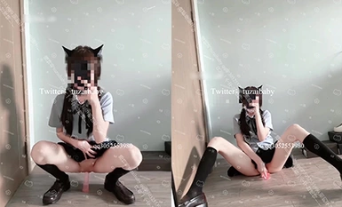 【白嫩蘿莉制服誘惑】極品豪乳蘿莉『Tu醬』最新露出私拍 露出邊走邊冰屌插穴紫薇 高潮噴射如洪水 (4)