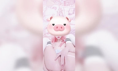 Gadis sekolah comel cos video melancap