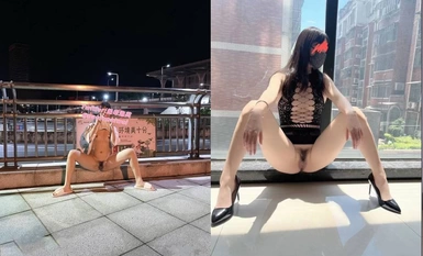 推特頂級露出藝術家極品身材反差嫩妹【奶味泡芙】私拍，各種戶外露出電梯口做愛偶遇鄰居一臉懵逼（4）