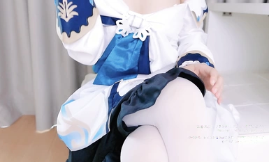 Misaki Suzuki Genshin Impact COS collection-Genshin Impact Barbara Shiras ช่วยตัวเองเดี่ยว