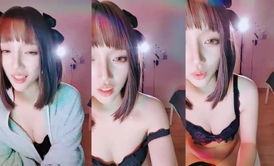 짧은 머리 귀여운 메쉬 얼굴 여신 딩코프 (1)