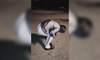 人前での浅い屋外露出 (1)