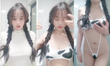 G奶大學生，奶子好漂亮【大白兔糖糖】白花花的少女肉體，居然還是個一線天饅頭逼，撅起來瞬時讓你勃起！ (3)