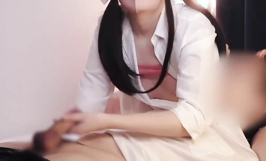 사쿠 J- 일본 미소녀 미소녀 여고생 가슴 사정 색 흰색 승무원