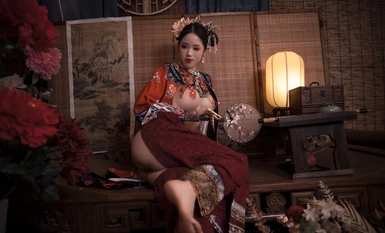 超爆款推特女神『钛合金TiTi』最新内部私拍_极品玉妃旗袍_爆乳近景_露点露脸(2)