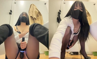 Long Legs Black Silk Public Toilet Goddess Asia-Lynn 21 Hours (17)