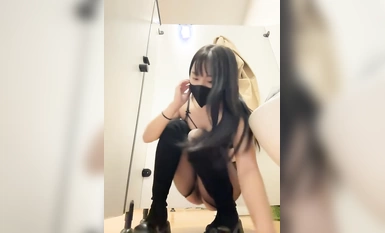 Vớ đen chân dài nữ thần nhà vệ sinh công cộng Asia-Lynn bộ sưu tập 21 giờ (16)