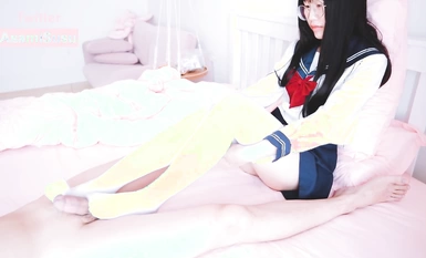 lo娘白絲足交【AsamiSusu蘇蘇】眼鏡娘小可愛粉嫩小腳配白絲，寶寶可愛嬌嫩的小腳丫穿上絲襪給哥哥足交 讓哥哥感受一下足交帶來快感