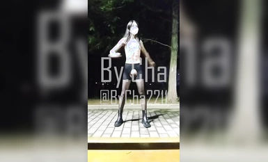 Pakej hadiah Tahun Baru 2024 yang besar! Cabaran melampau luar ke siling, selebriti Twitter [Cha Xiaoli-Wu Han] - latihan stoking hitam larut malam kung fu