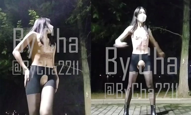 Pakej hadiah Tahun Baru 2024 yang besar! Cabaran melampau luar ke siling, selebriti Twitter [Cha Xiaoli-Wu Han] - latihan stoking hitam larut malam kung fu