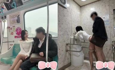 Star face value contrast goddess 〖sunwall〗 MTR in the small plaster woman seduced strangers washroom secretly snogging, do not dare to make a sound nervous stimulation!