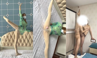 高顏芭蕾舞姬頂級身材一字馬舞蹈系女神【胡桃夾子】私作，裸舞紫薇高難度體操姿勢打炮，簡直爽爆了（1）