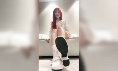 栗子 lo鞋冰絲短襪綠帽羞辱