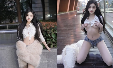 顏值身材極品的秀人網極品嫩模 龍雪兒 與攝影師的私拍