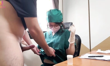 Ssrpeach【Pendermaan Sperma Hospital Bahagian 1】 Doktor payudara besar melancap untuk mengumpul sperma