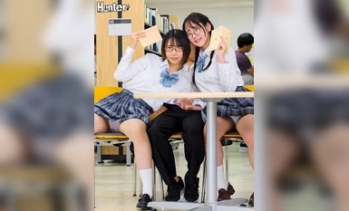 HUNTC-003 パンチラで誘う小悪魔女子○生の狩り場は図書館！図書館で女子○生のパンチラが見えた！ラッキーと思ったら女子とやたらと目が合う。そして女子○生は