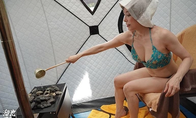 [Mosaic Destruction] MEYD-883 Sasuke Wife Seorang wanita yang meriah berkahwin di dalam sauna khemah luar. Yuko Shiraki