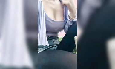 Outdoor Big Boobs Wearing Jumping Eggs (20)