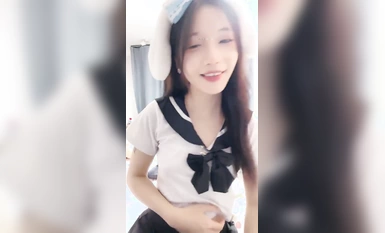 Gadis sekolah yang sangat comel dengan stoking berganda hitam dan putih membawa Xiaoyu pulang (3)