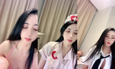 [Sweet Peach] Matangkad na pigura ng modelo ~ Mahabang binti sa itim na medyas ~ Mapang-akit na palabas na strip (8)