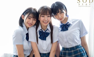 [モザイク破壊]STARS-308 教育実習生が巨根と聞きつけ校内中どこでも求愛ハーレム4Pを仕掛ける学園一美少女トリオ