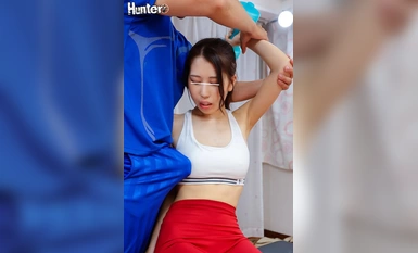 HUNTC-089 트렌디한 퍼스널 트레이너가 되면 밀실에서 미녀와 단 둘이서만! 게다가 맨투맨으로 밀착 성희롱을 마음껏 할 수 있다! 더욱 노골적으로 발기된 성기!