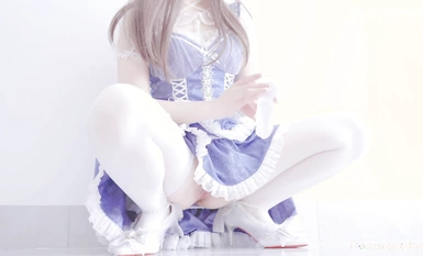 ミーフタオ ブルードレス ホワイトシルク