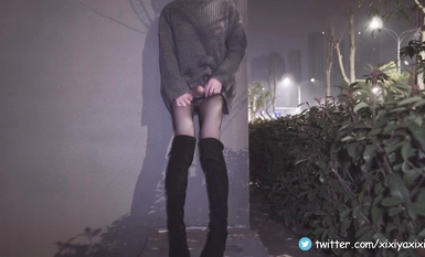 高颜值伪娘@曦曦(xixiyaxixi)尺度露出作4K合集(2)