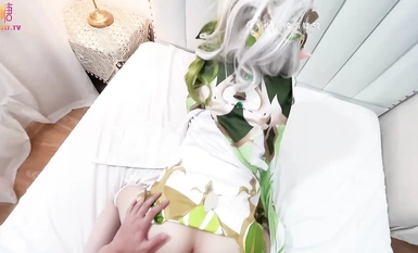 Beruang Nana Loli Pendatang Baru Cos Xiaocagami stoking putih mengusik zakar bijak lidah menghisap kontras rambut kemaluan tebal faraj lapar meletup kacau mani muncrat