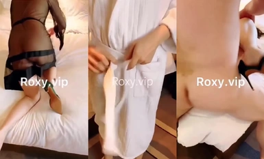 The naughty wife blogger "cuckoldroxy" watched his wife's pussy turn into the shape of someone else's dick and personally drove his wife to be fucked by a green slave. Gospel 1 (2)